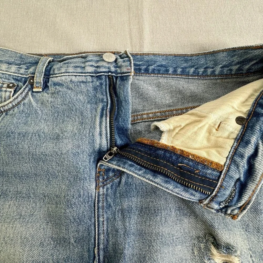 We the free distressed denim mini‎ skirt